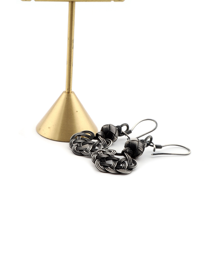 Kazaziye Oxide Silver Earrings
