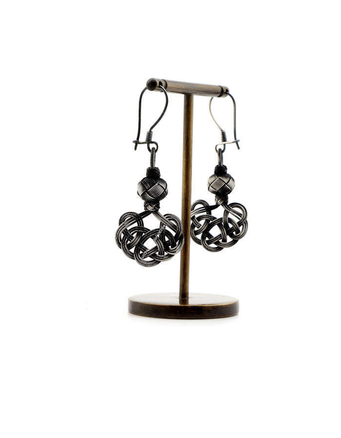 Kazaziye Oxide Silver Earrings