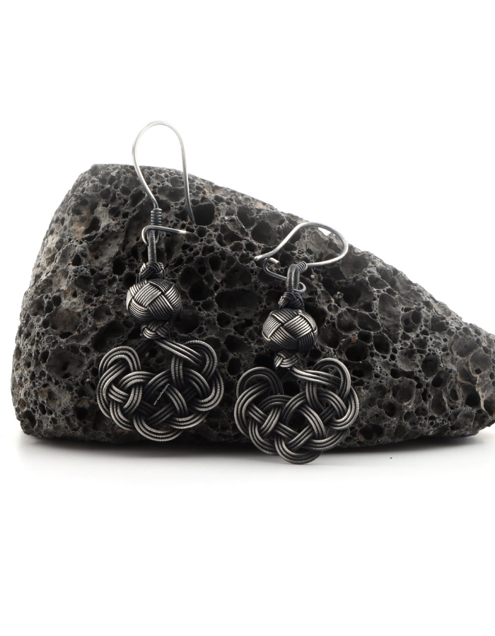 Kazaziye Oxide Silver Earrings