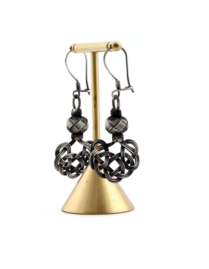 Oxidized Silver Earrings