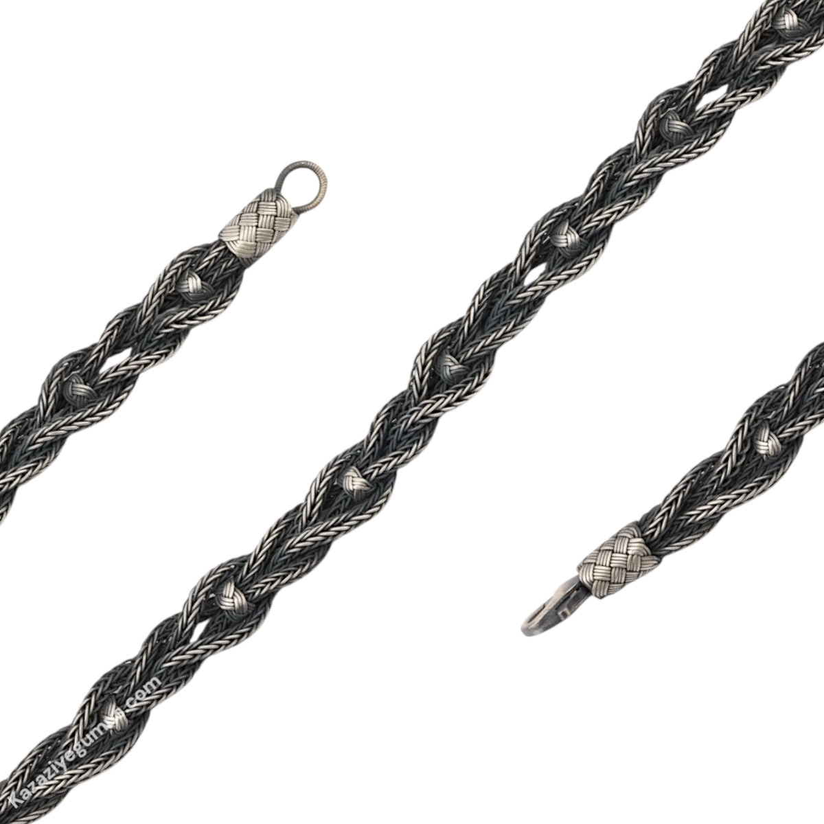 1000 Carat Kazaziye Knitted Silver Bracelet