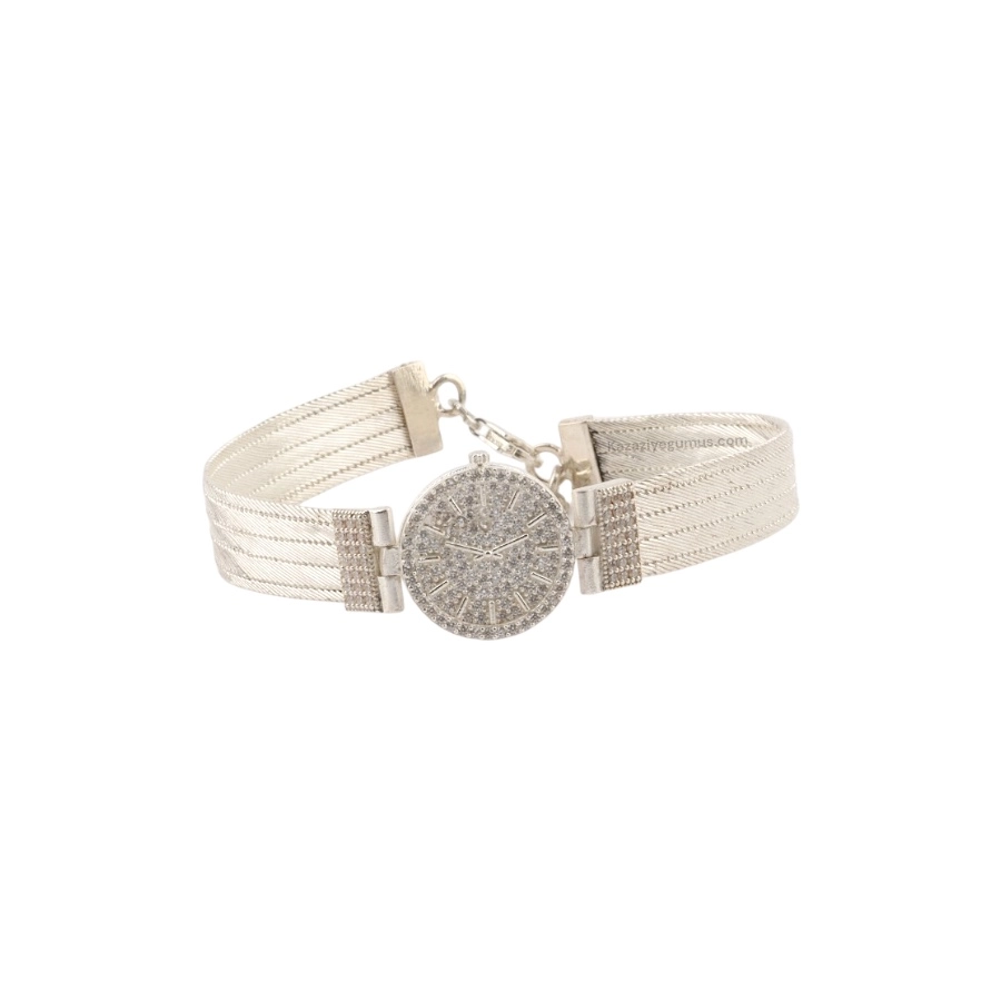 5 Row Watch Trabzon Hasırı Silver Bangle