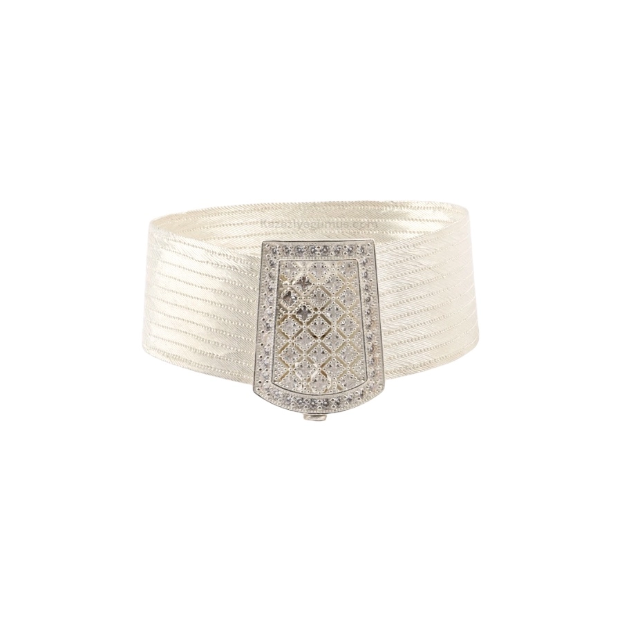 11 Row Prenses Trabzon Hasırı Silver Bangle