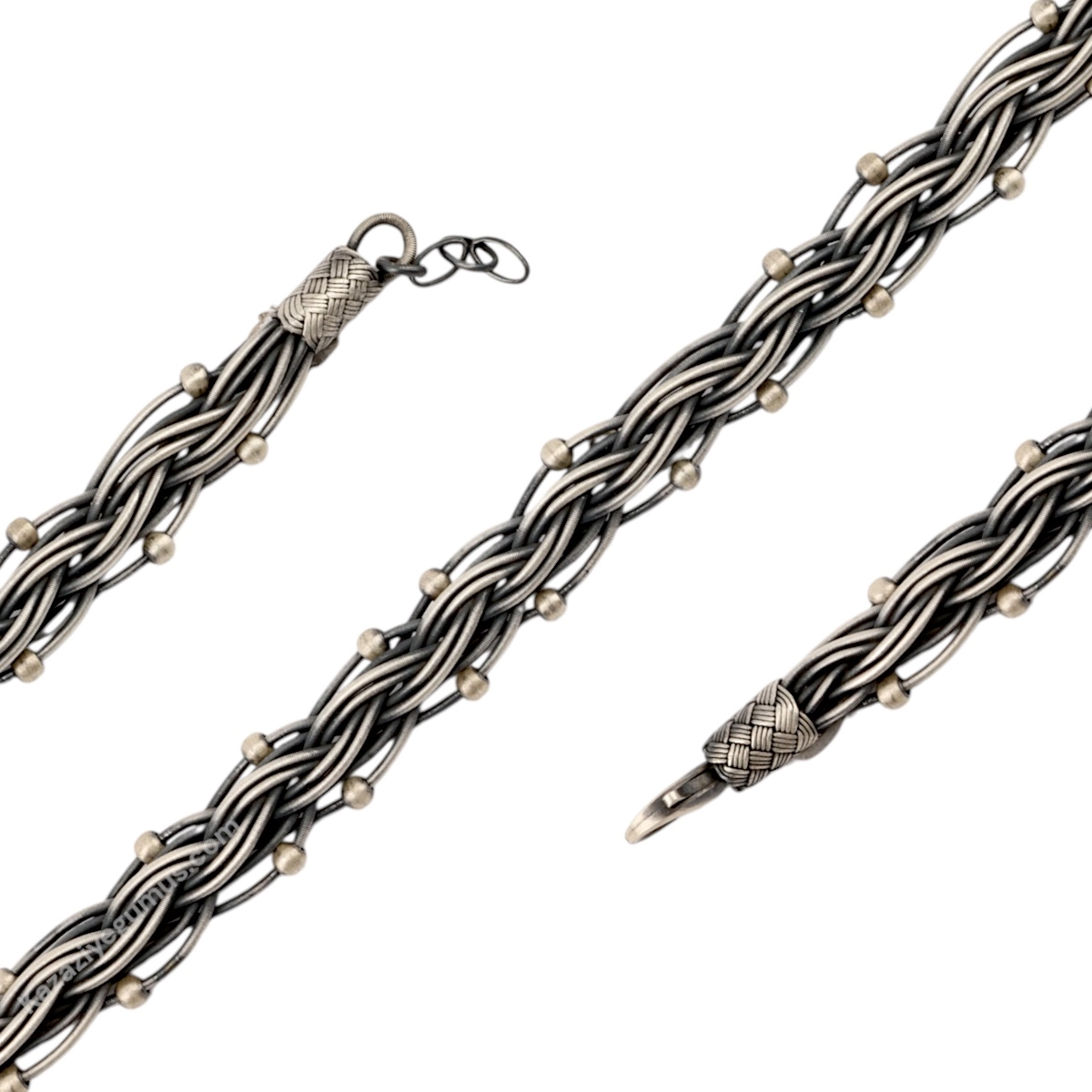 1000 Ayar Kalın Dorika Kazaziye Gümüş Bileklik