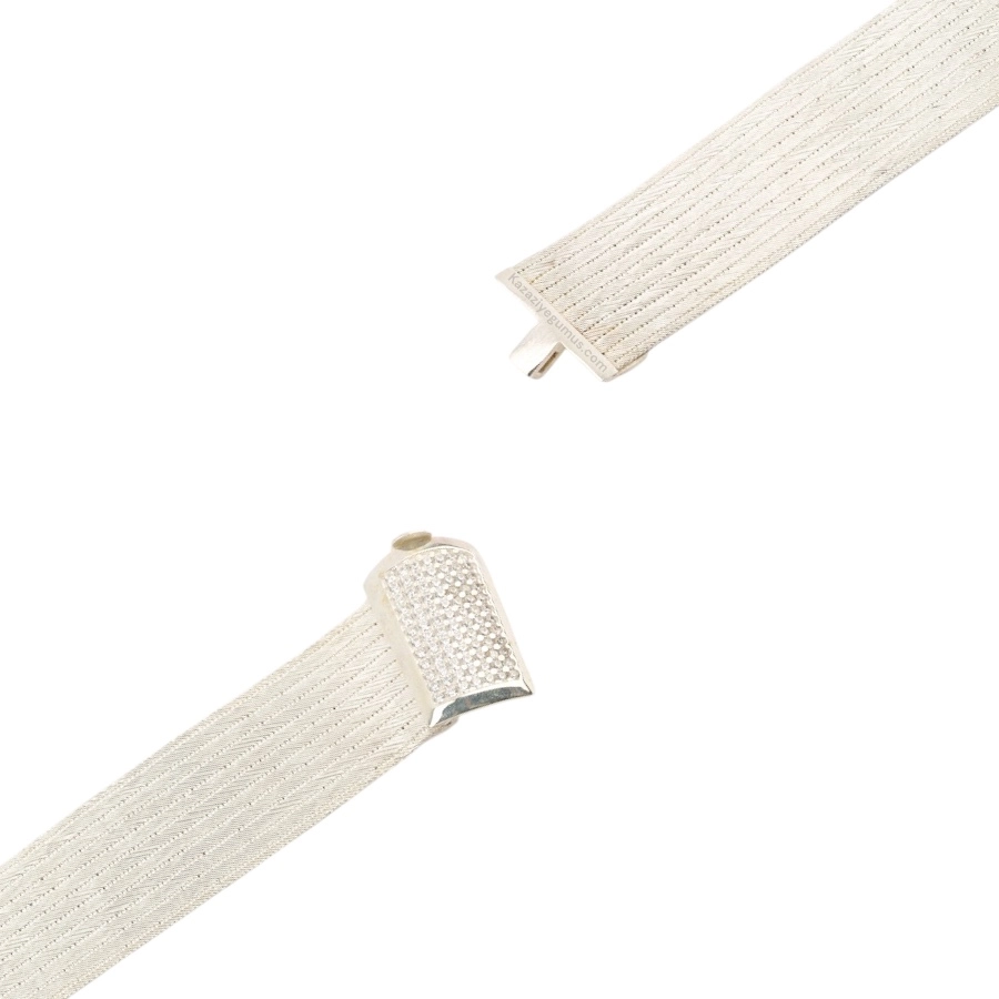 11 Row Knitted Trabzon Straw Silver Bracelet