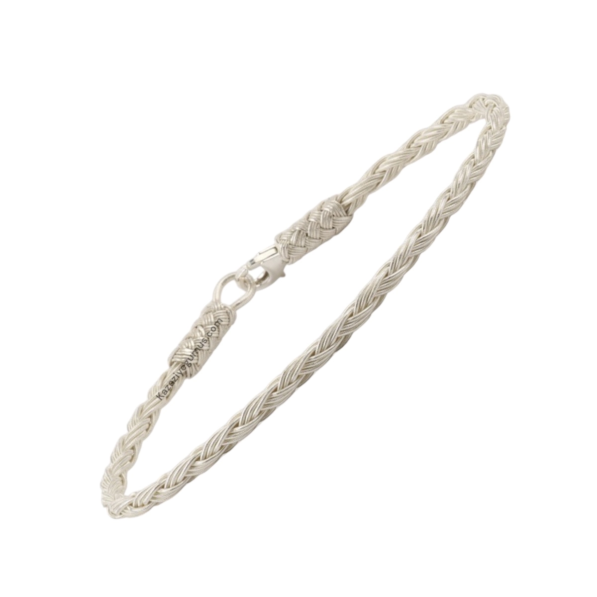 1000 Ayar Üçlü Örgü Beyaz Kazaziye Bileklik