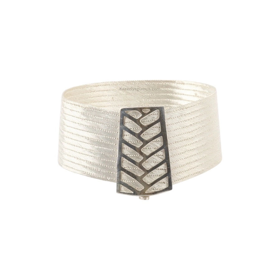 13 Row Woven Tokalı Trabzon Hasırı Silver Bangle