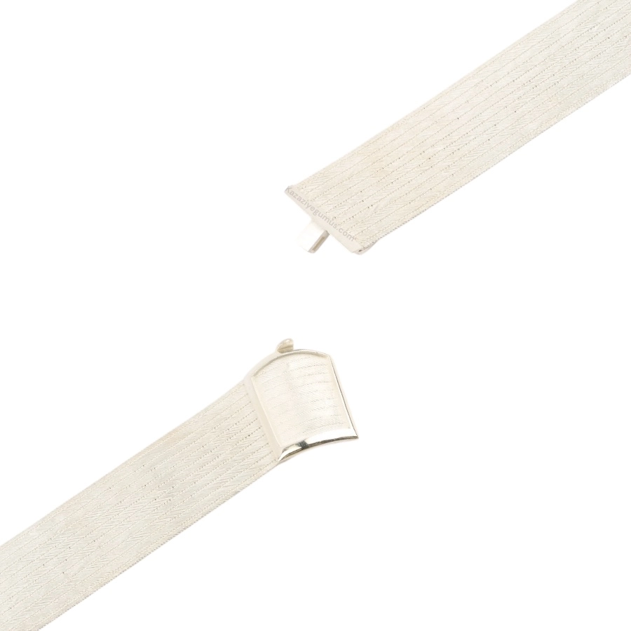 11 Row Knitted Trabzon Straw Silver Bracelet