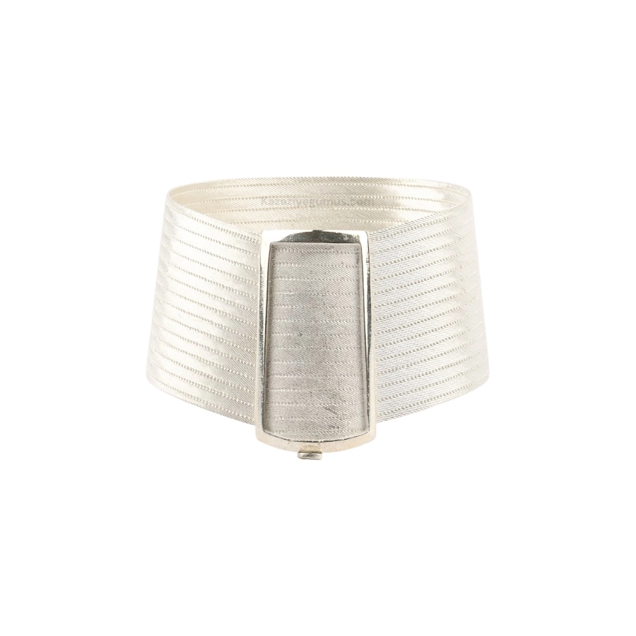 15 Row Klasik Trabzon Hasırı Silver Bangle