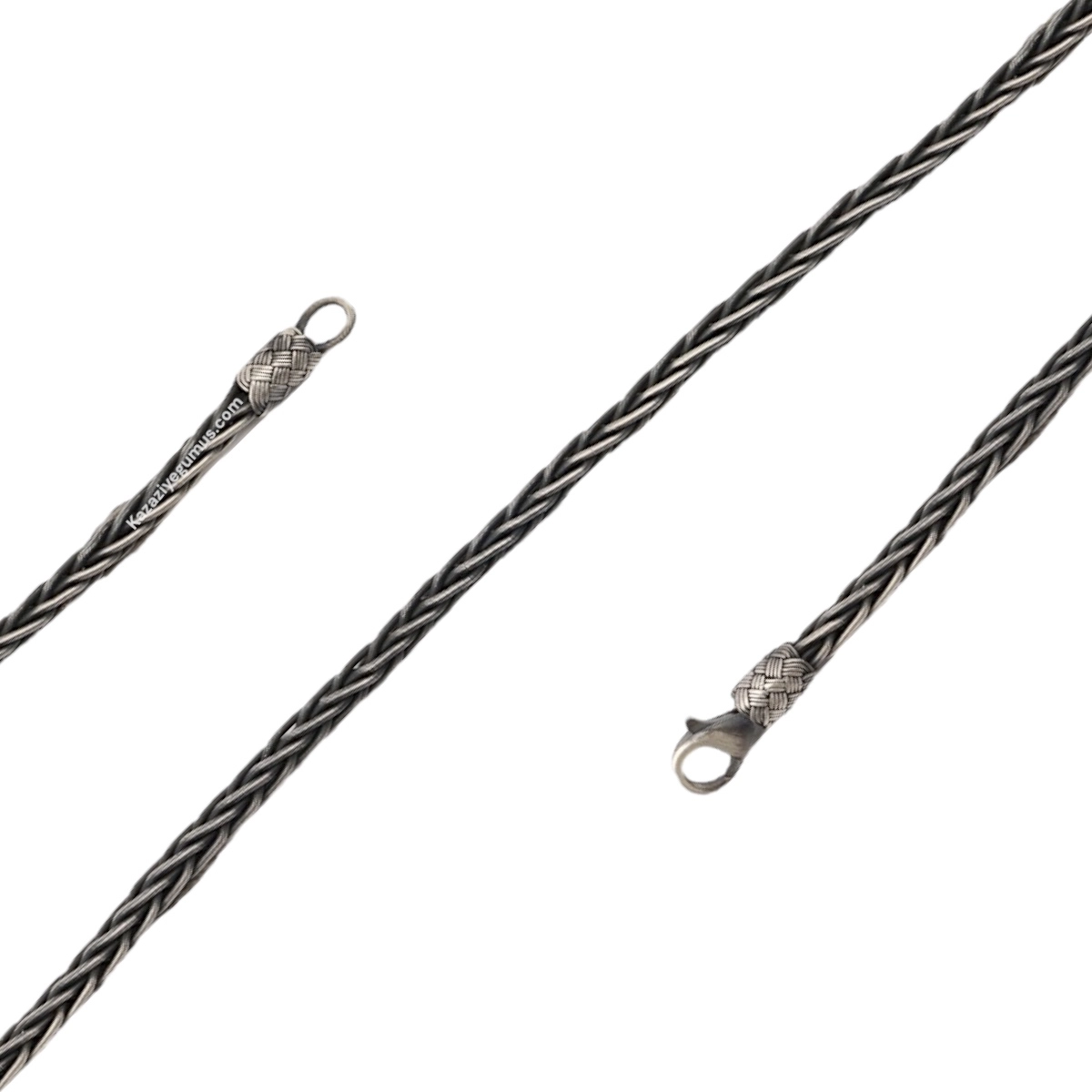 1000 Ayar Tilki Örgü Oksitli Kazaziye Bileklik