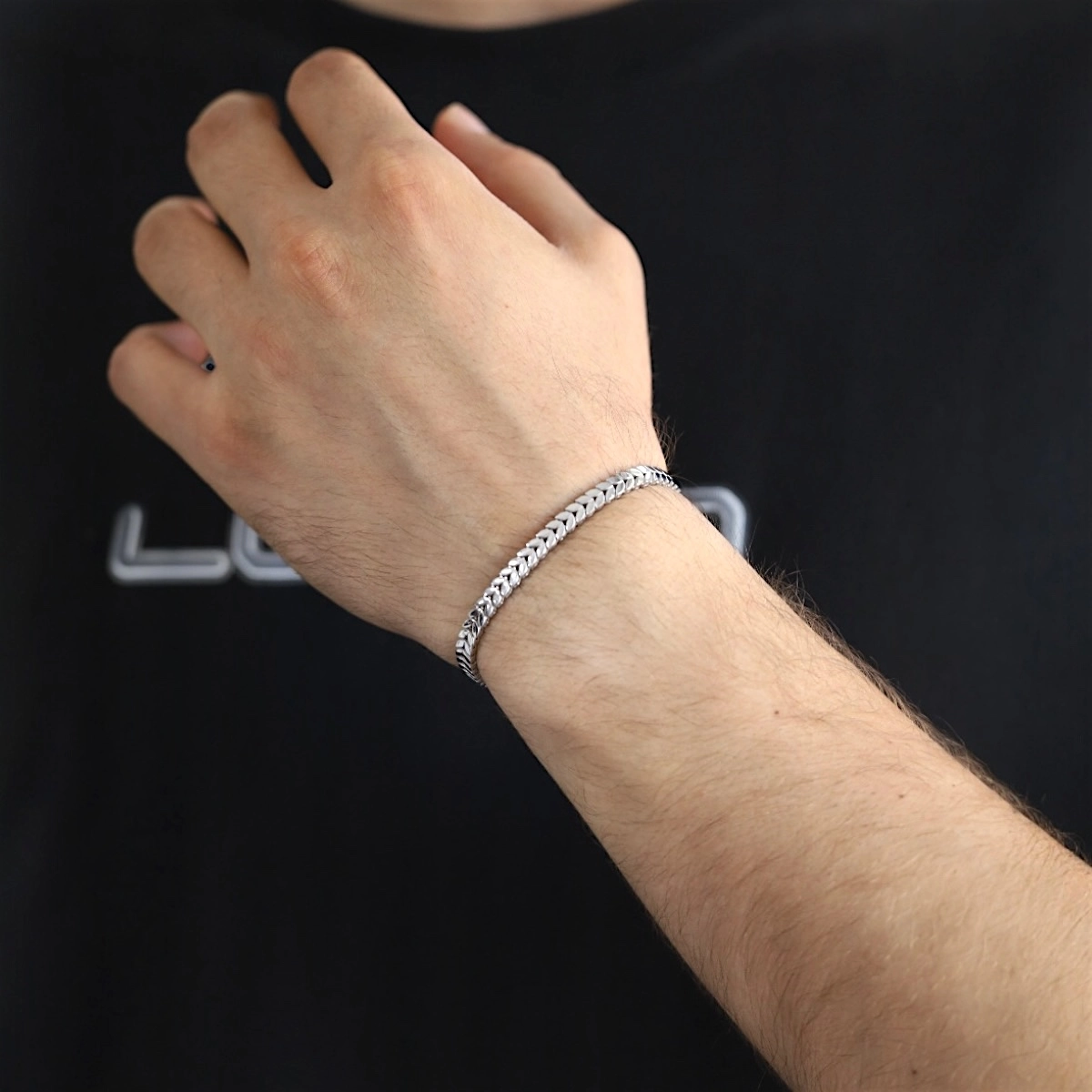 925 Sterling Wheat Model Imported Silver Bracelet