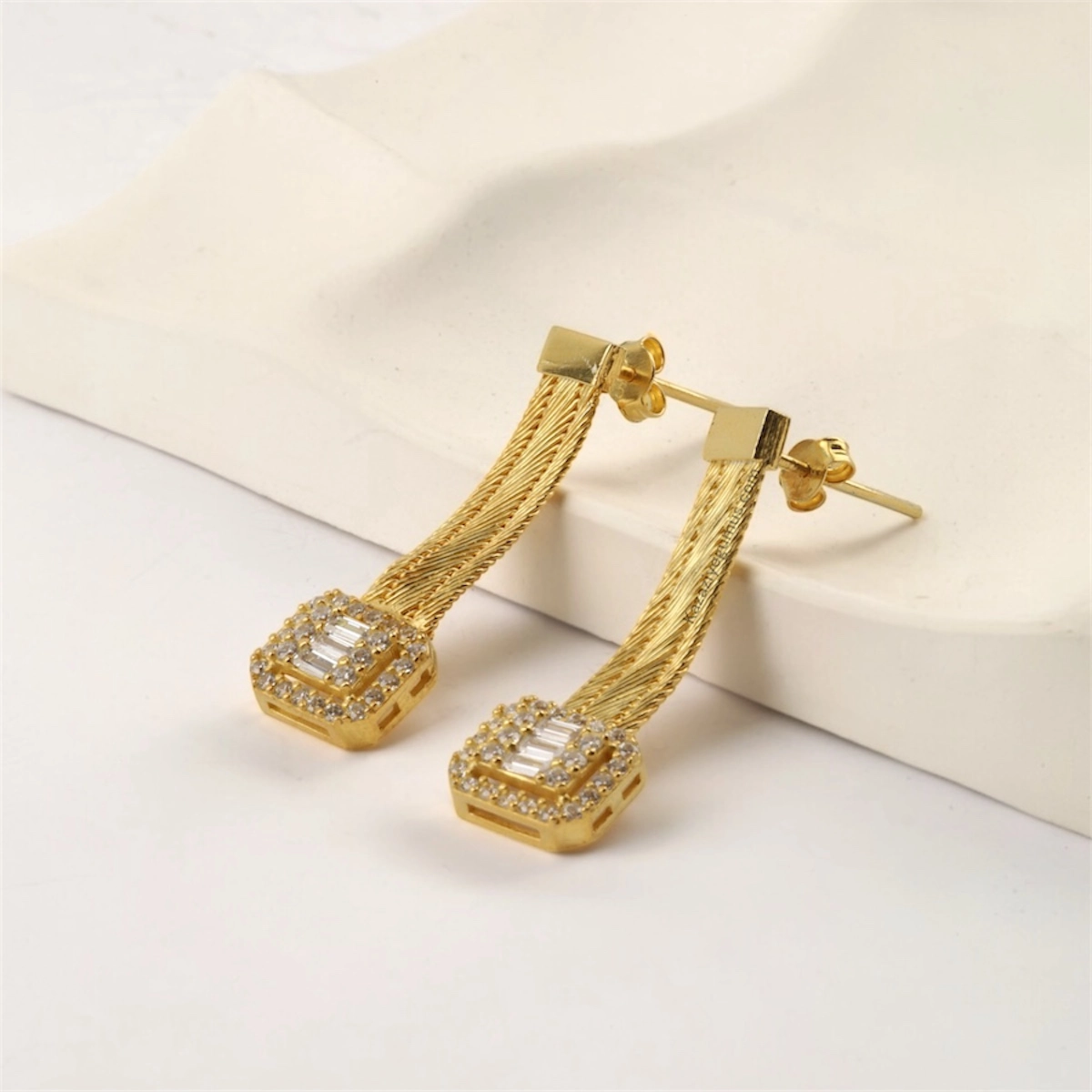 925 Sterling Trabzon Straw Silver Earrings