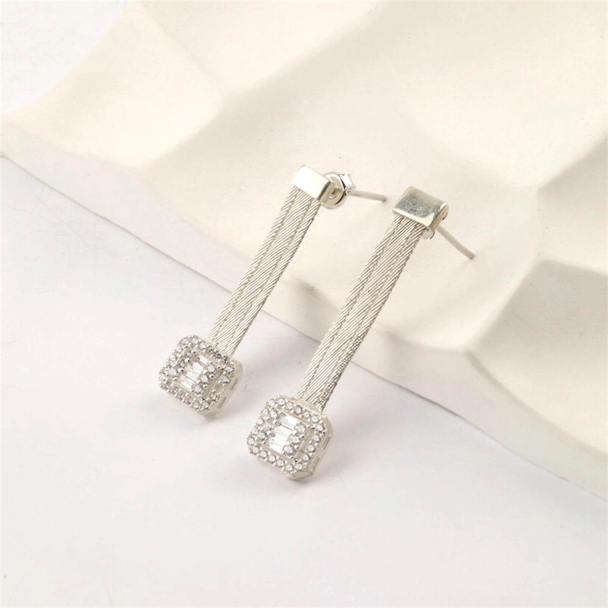 925 Sterling Trabzon Straw Silver Earrings