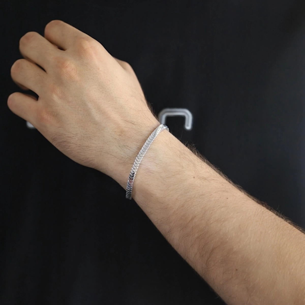 925 Sterling V Model Imported Silver Bracelet