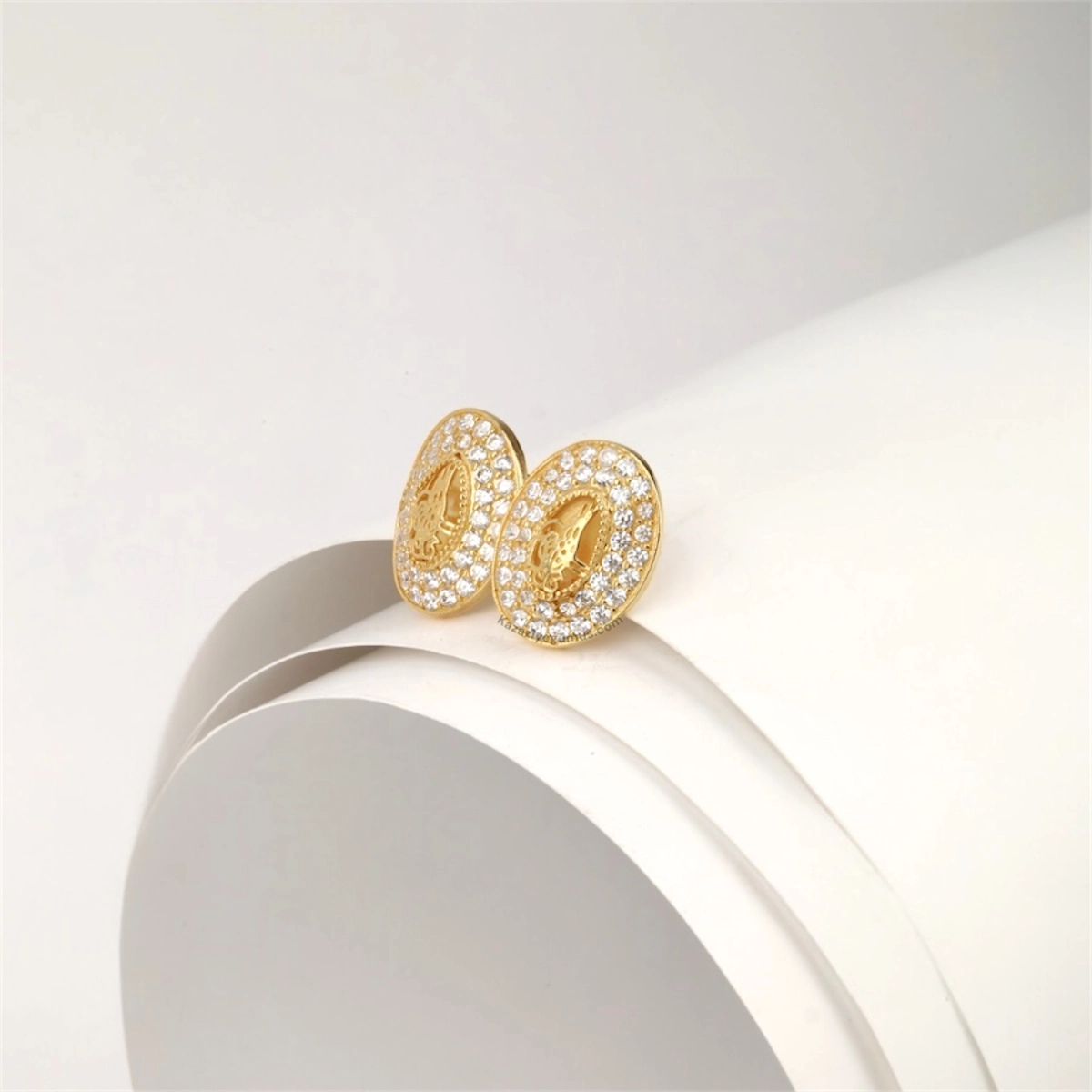 925 K Stone-set Tughra Trabzon Hasırı Silver Earrings