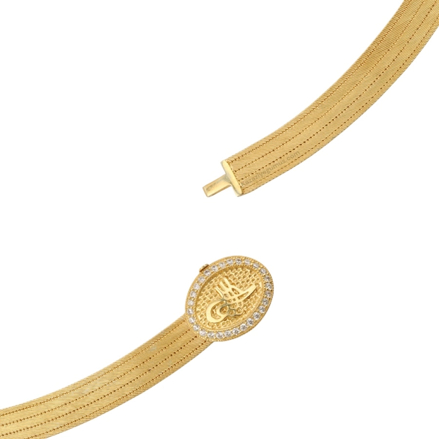5 Row Trabzon Wicker Tugra Model Buckle Necklace