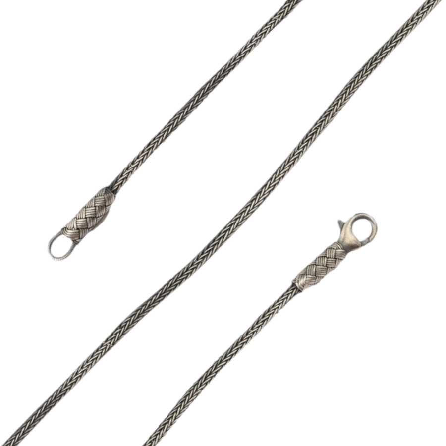 1000 Ayar Kazaziye Gümüşü Oksitli Halat Bileklik