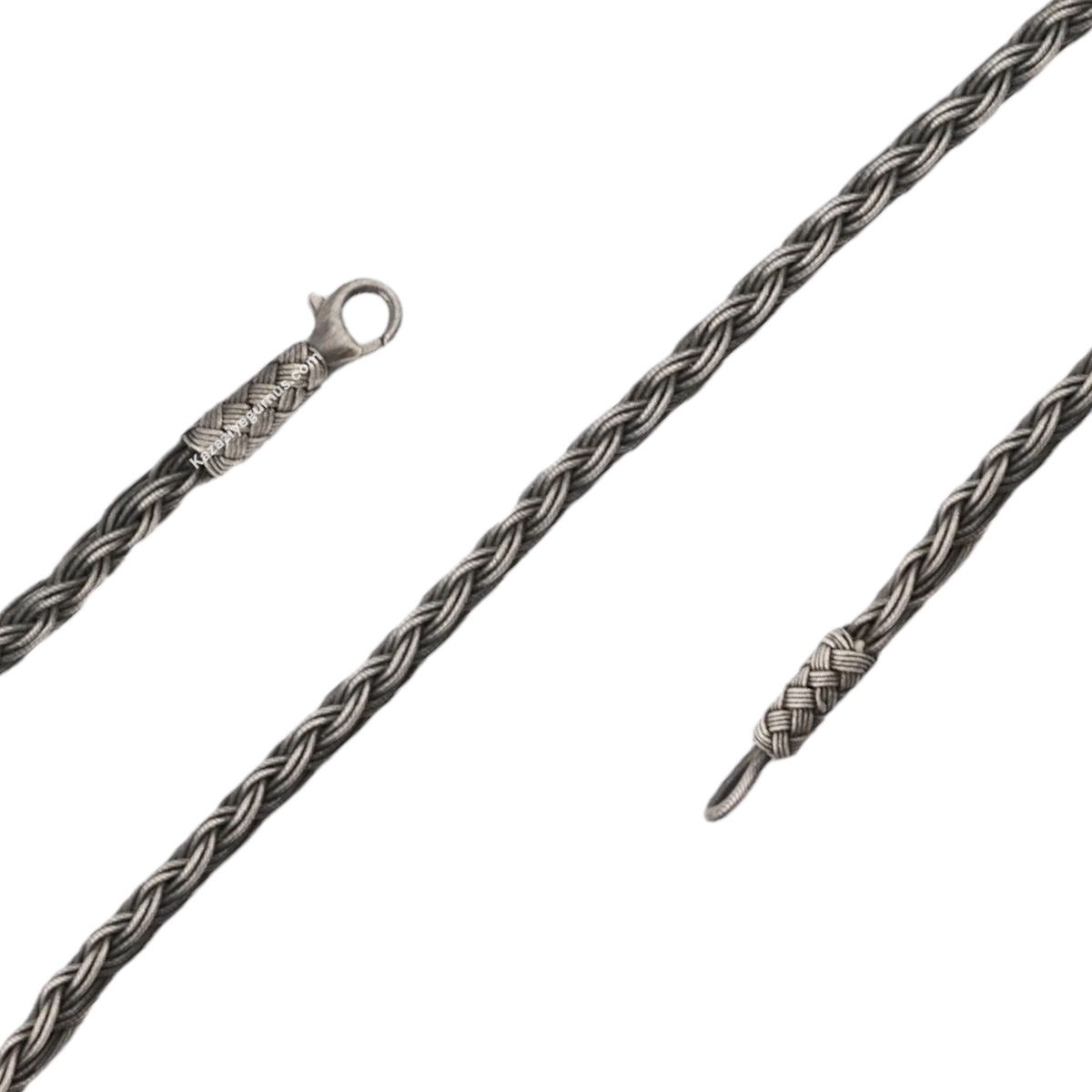 1000 Carat Double Knit Oxidized Kazaziye Bracelet