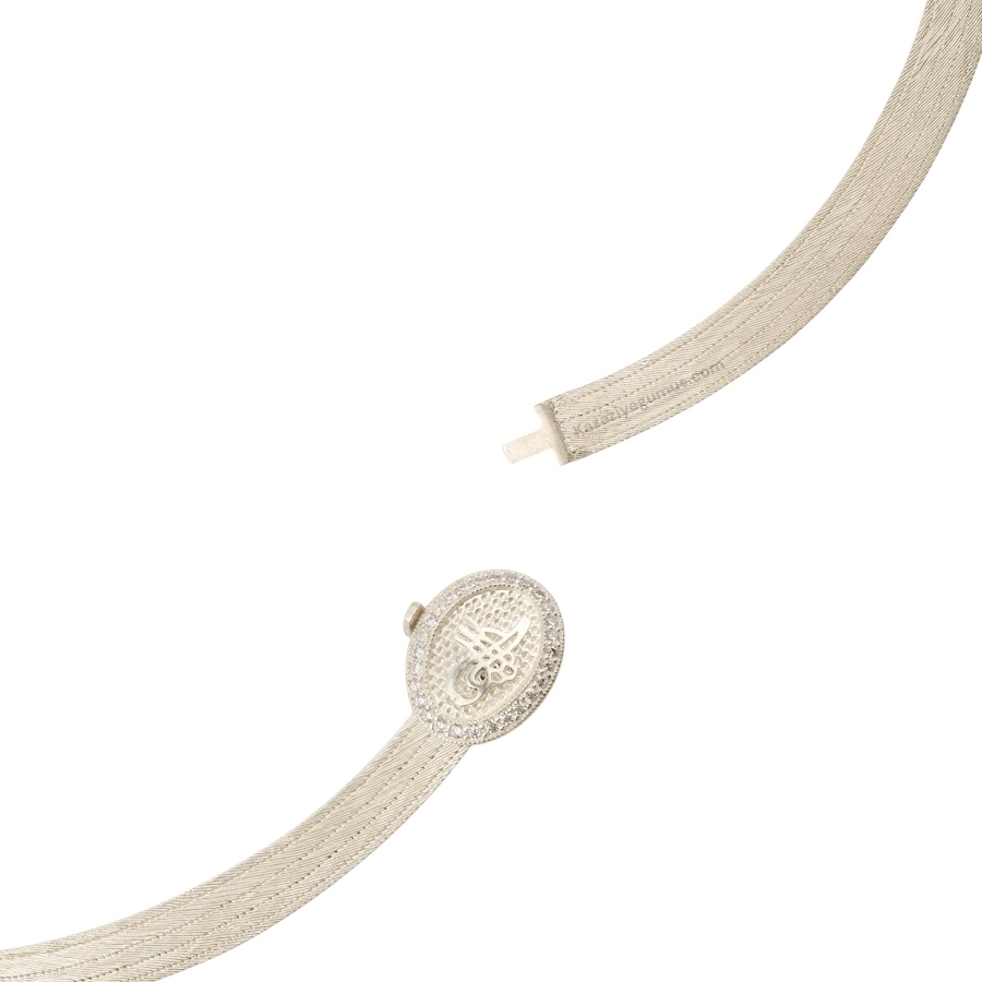 5 Row Trabzon Wicker Silver Necklace