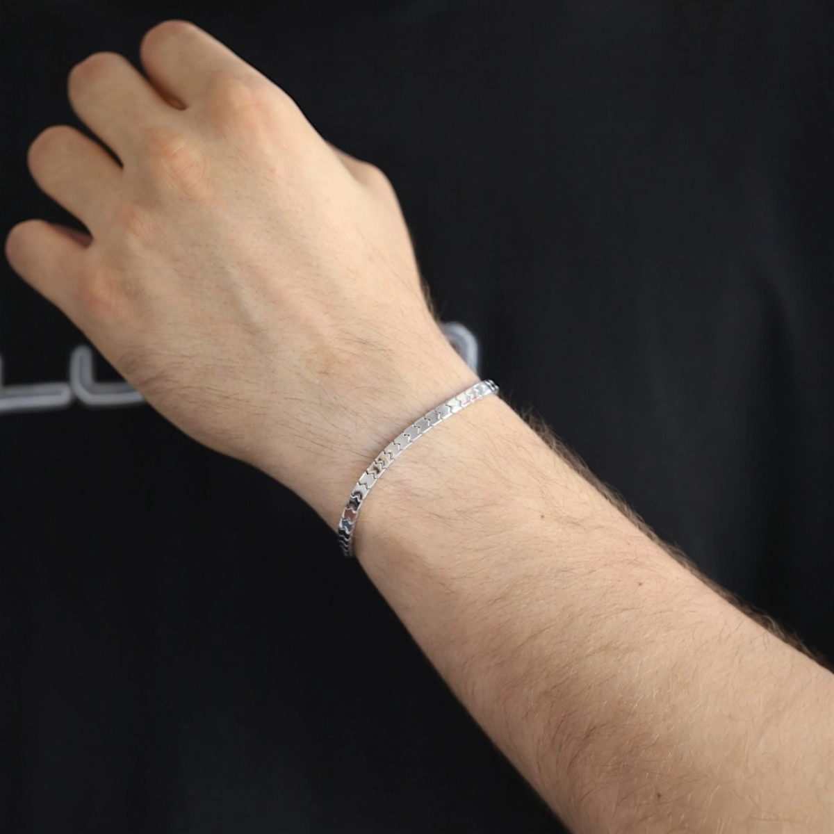925 Sterling Silver Striped Imported Bracelet