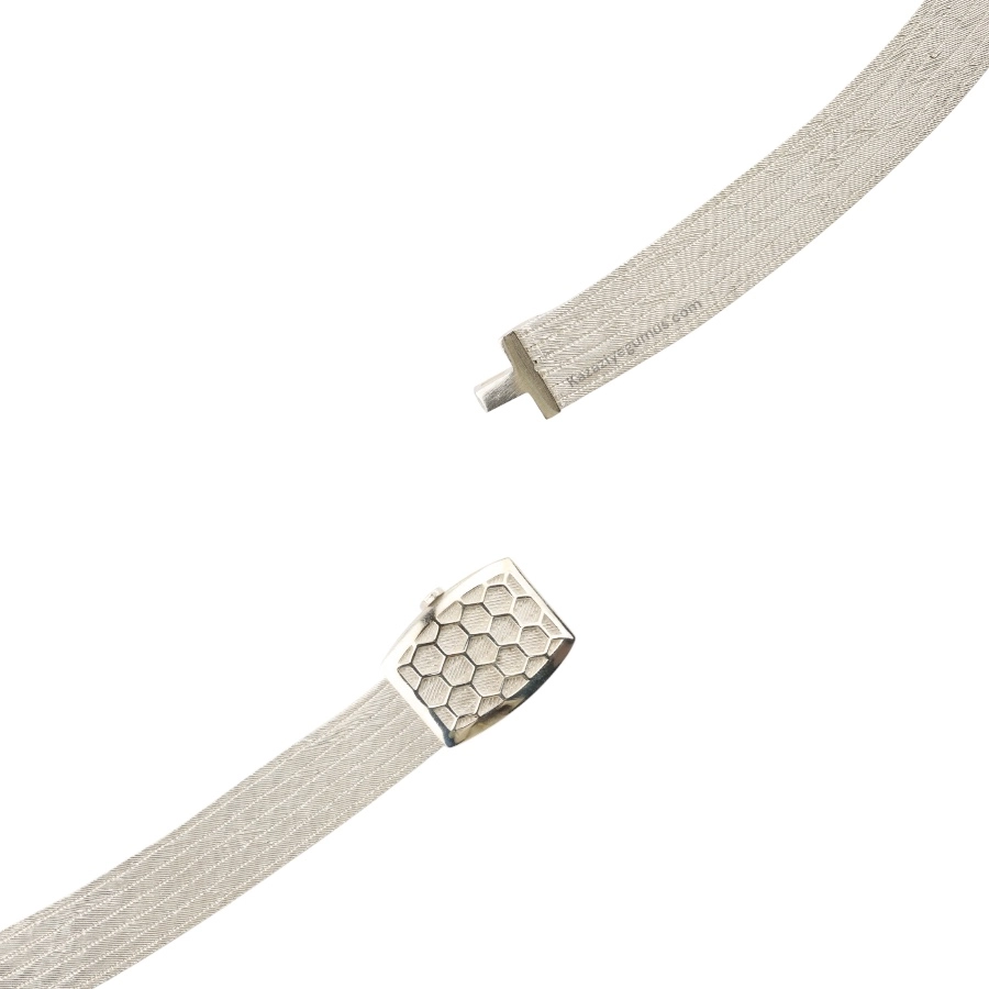 7 Row Trabzon Wicker Silver Necklace
