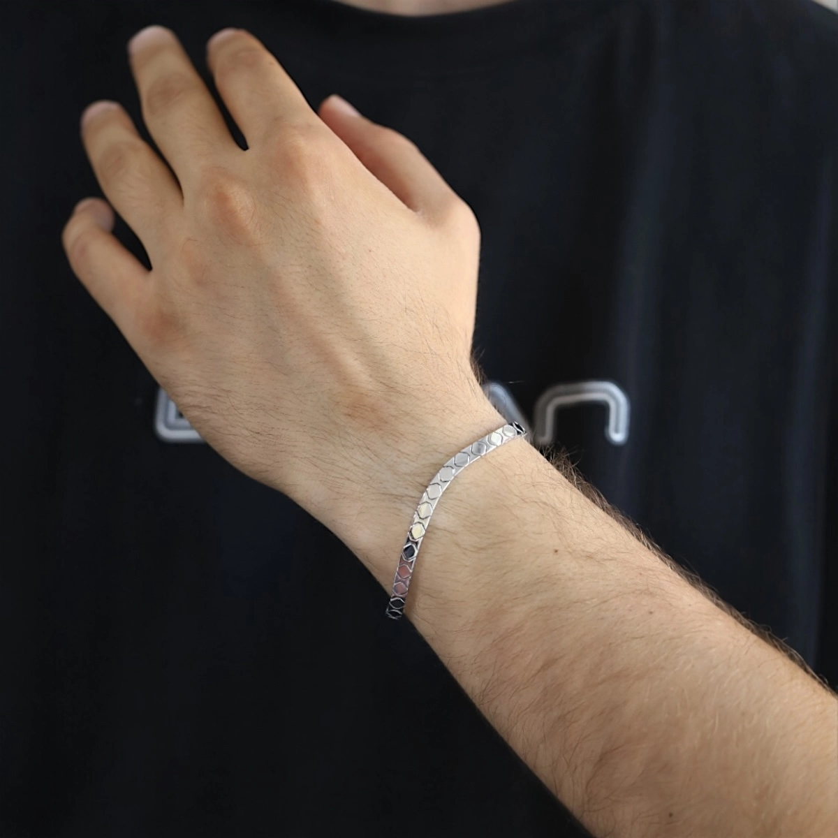 925 Sterling Octagonal Imported Silver Bracelet