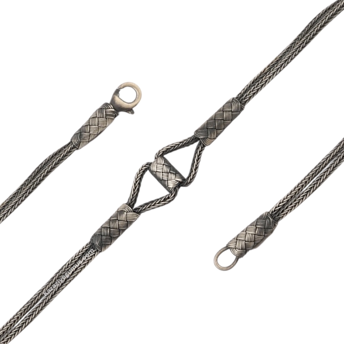 1000 Ayar Kazaziye Oksitli Gümüş Bileklik