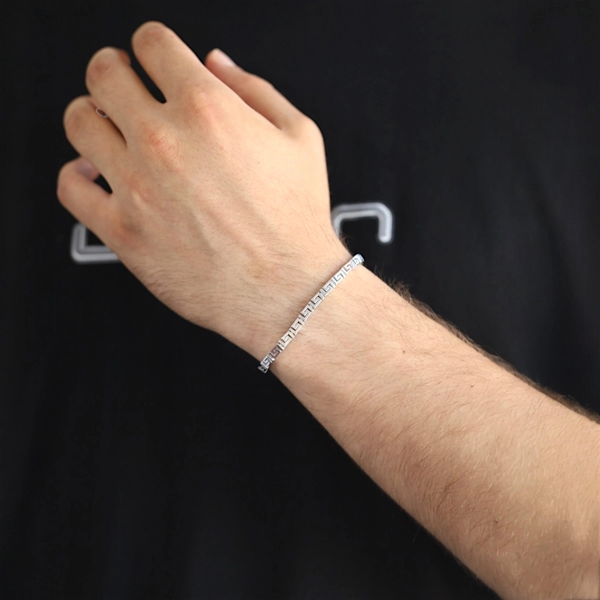 925 Sterling Labyrinth Imported Silver Bracelet