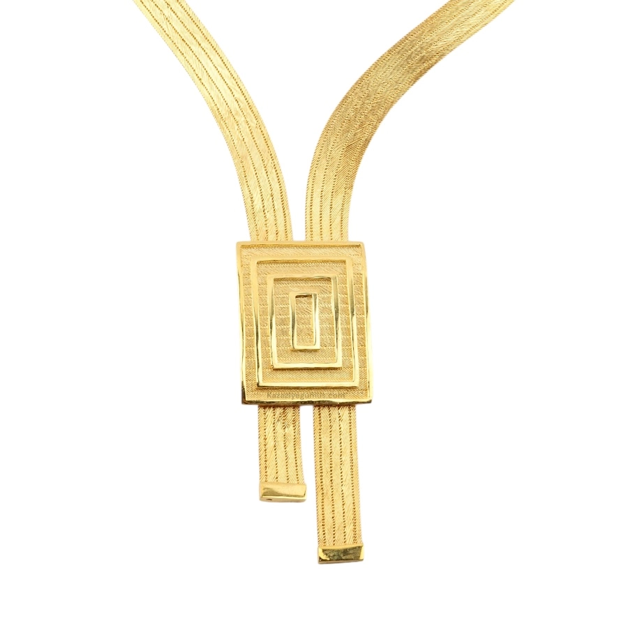 7 Row Trabzon Wicker Silver Necklace