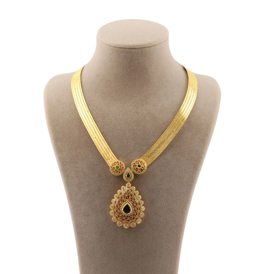 5 Row Trabzon Wicker Long Drop Model Necklace