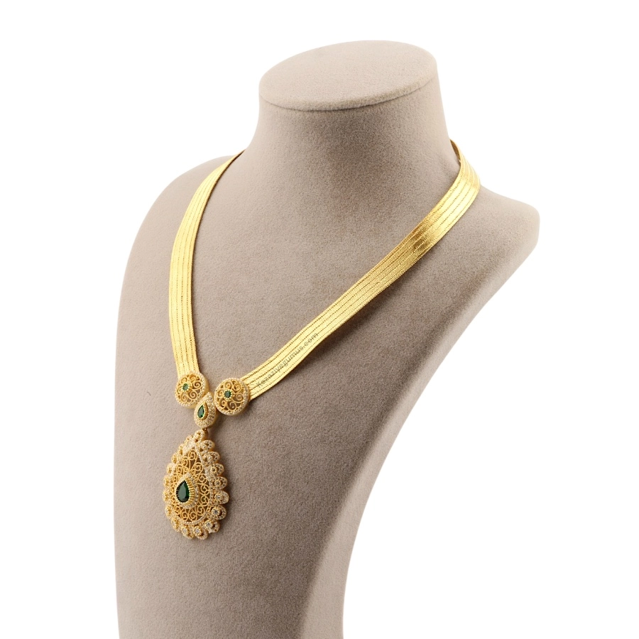 5 Row Trabzon Wicker Long Drop Model Necklace