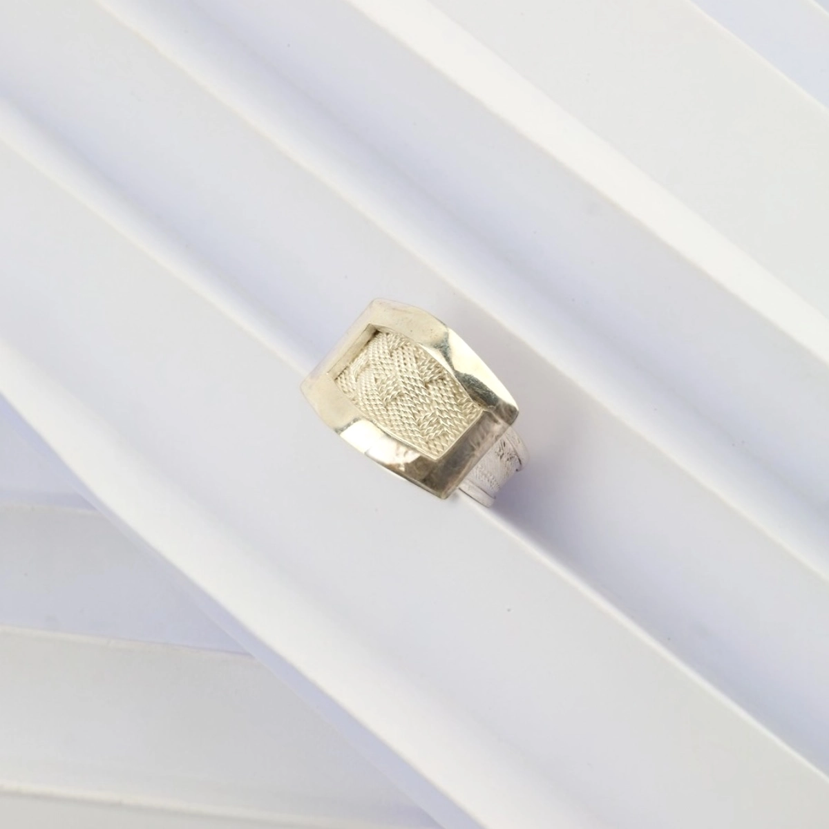 925 K El Woven Trabzon Hasırı Silver Ring