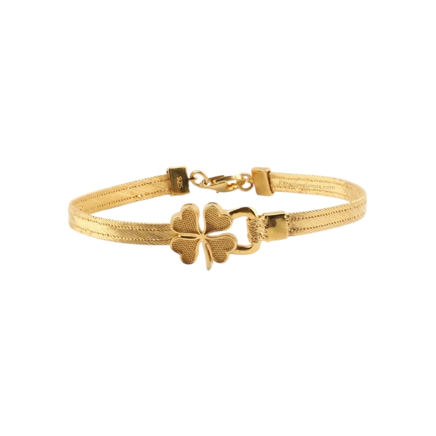 3 Row Clover Trabzon Hasırı Silver Bangle