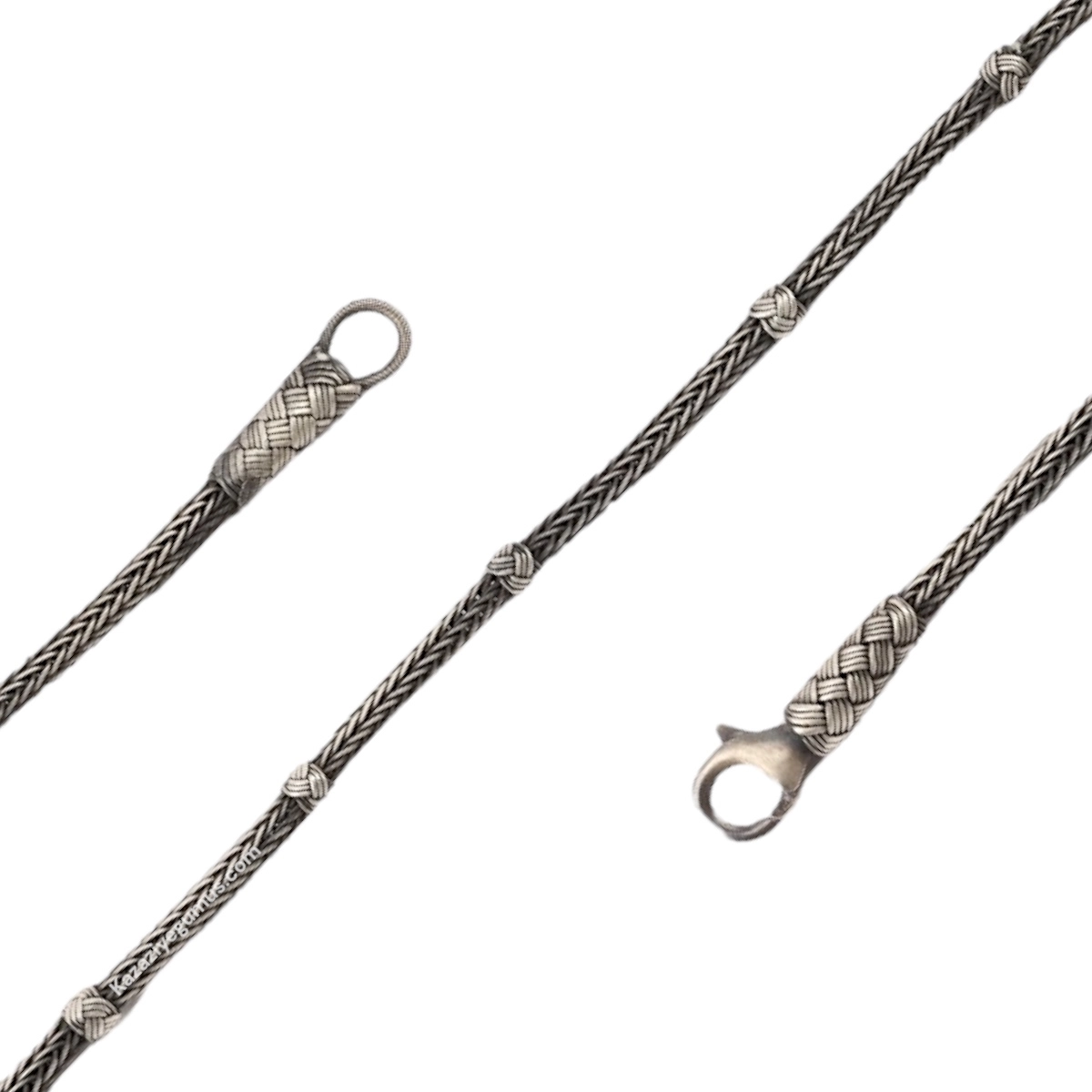 1000 Carat Oxide Ball String Silver Bracelet
