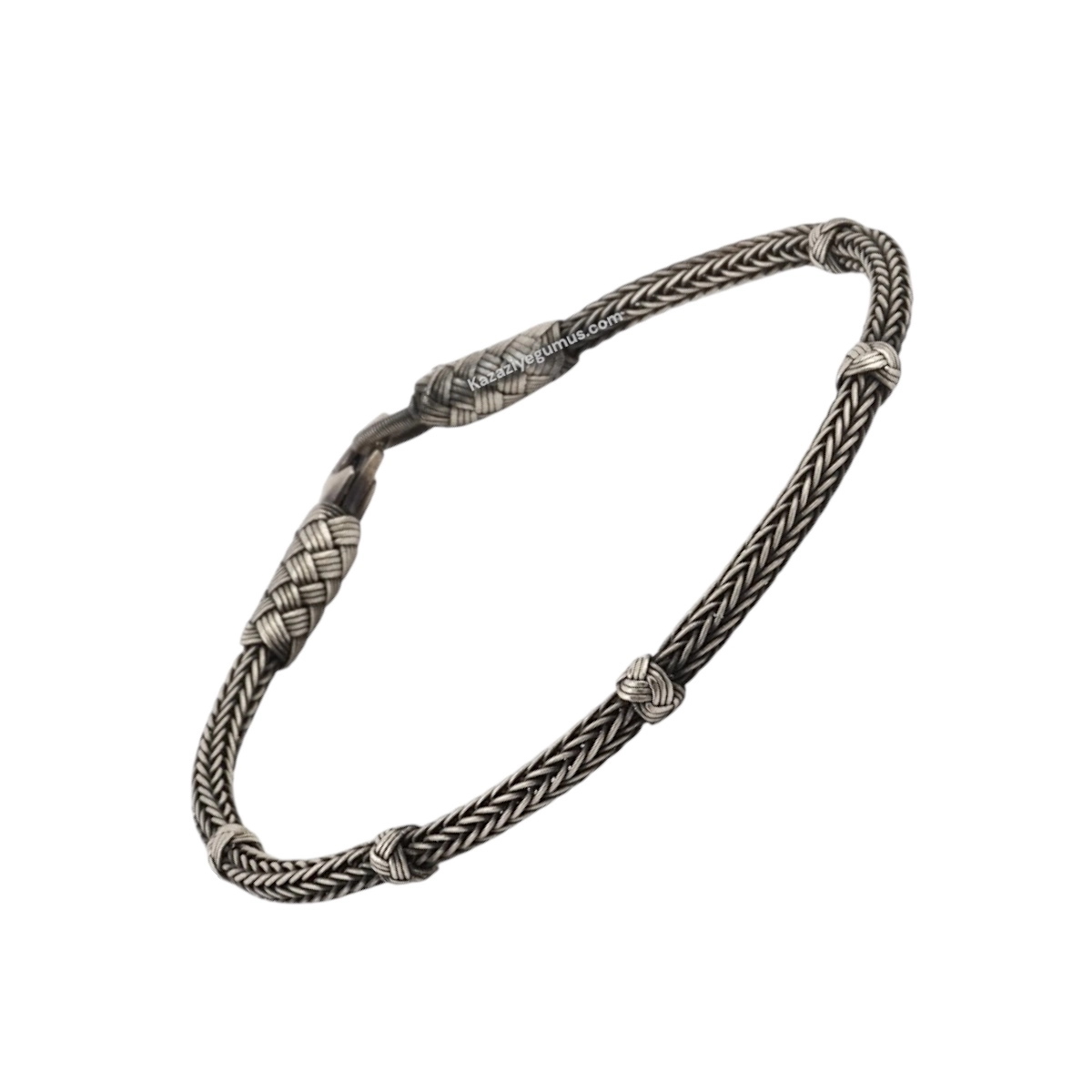 1000 Carat Oxide Ball String Silver Bracelet