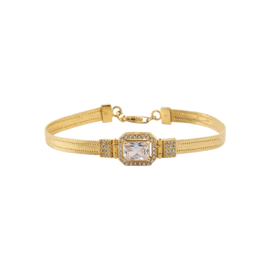 3 Row Baguette Trabzon Hasırı Silver Bangle