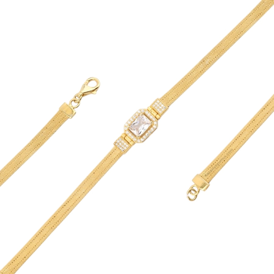 3 Row Baguette Trabzon Wicker Silver Bracelet