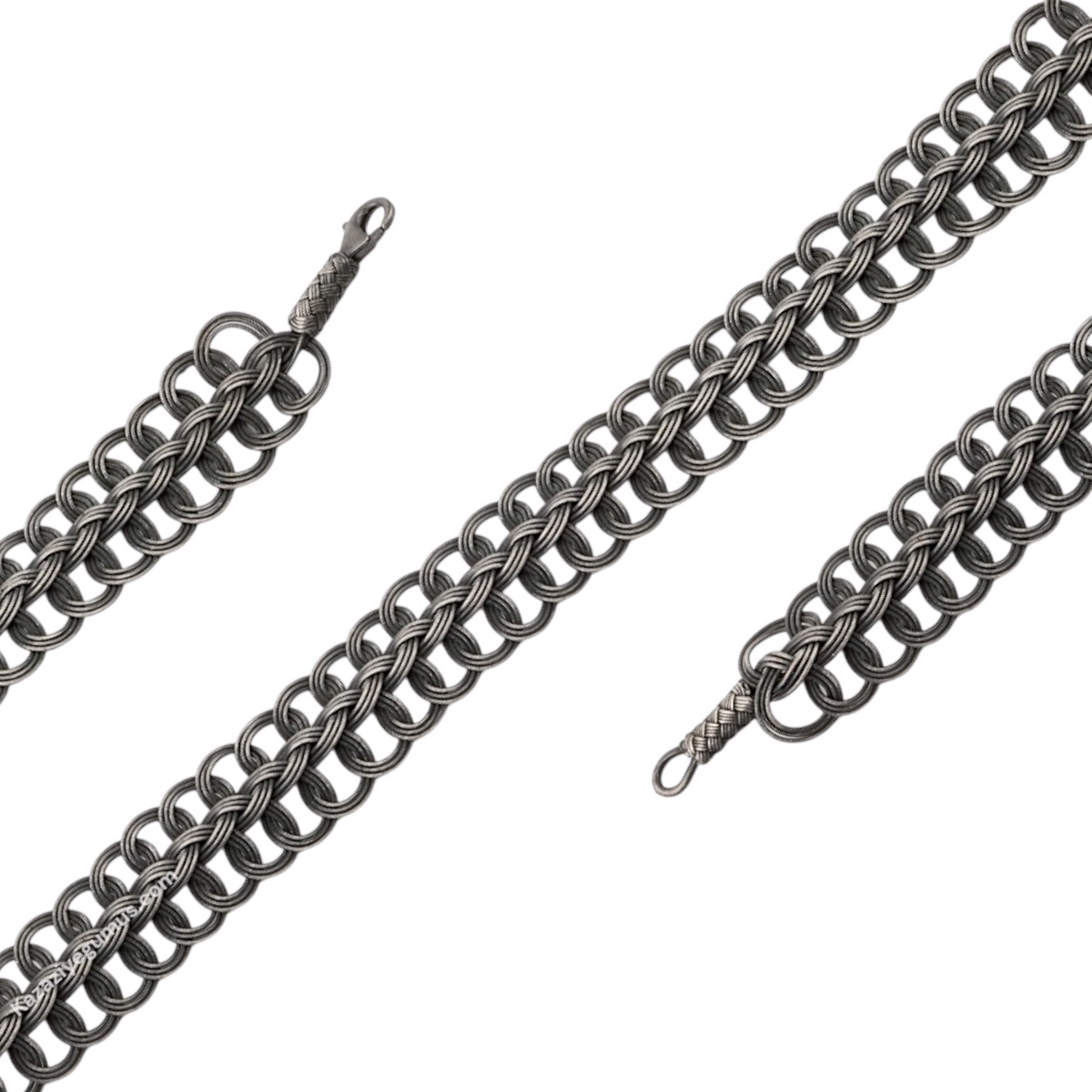 1000 Carat Kazaziye Herringbone Silver Bracelet