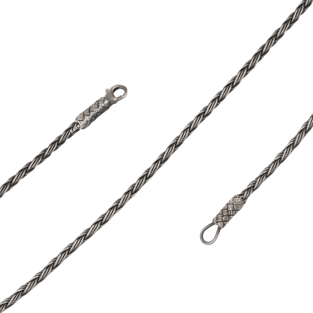 1000 Carat Triple Knit Oxidized Kazaziye Bracelet