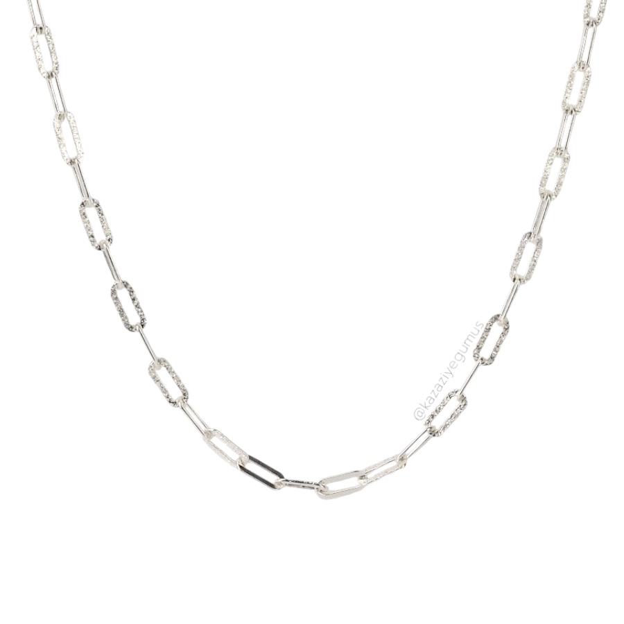 925 K Clip Italian Chain Silver Necklace