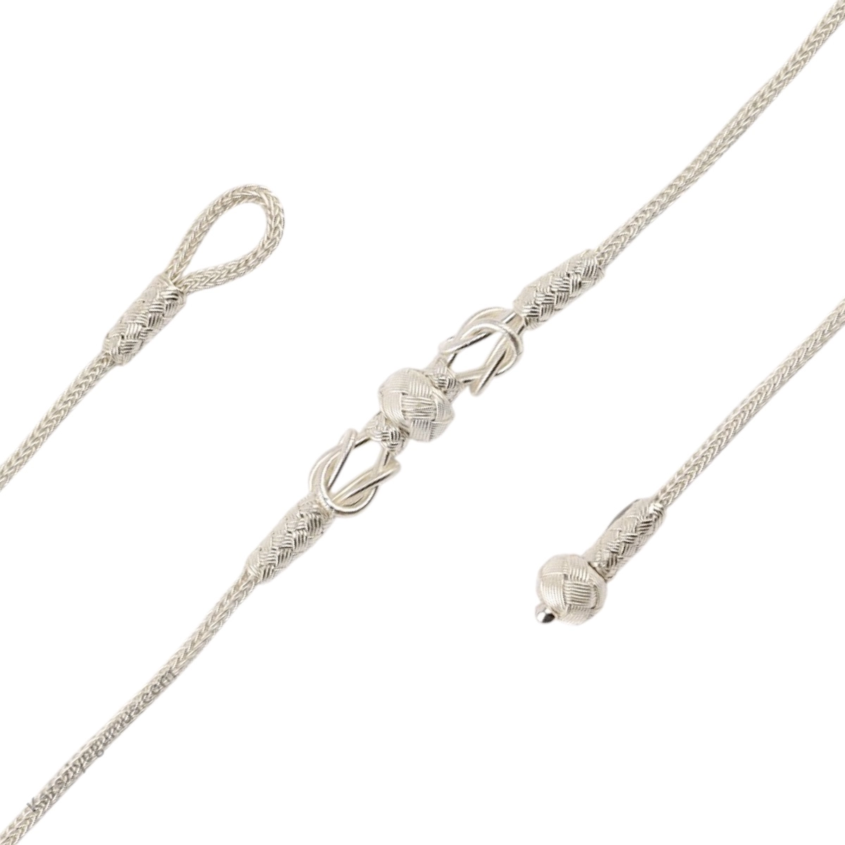 1000 Carat Kazaziye White Ball Silver Bracelet