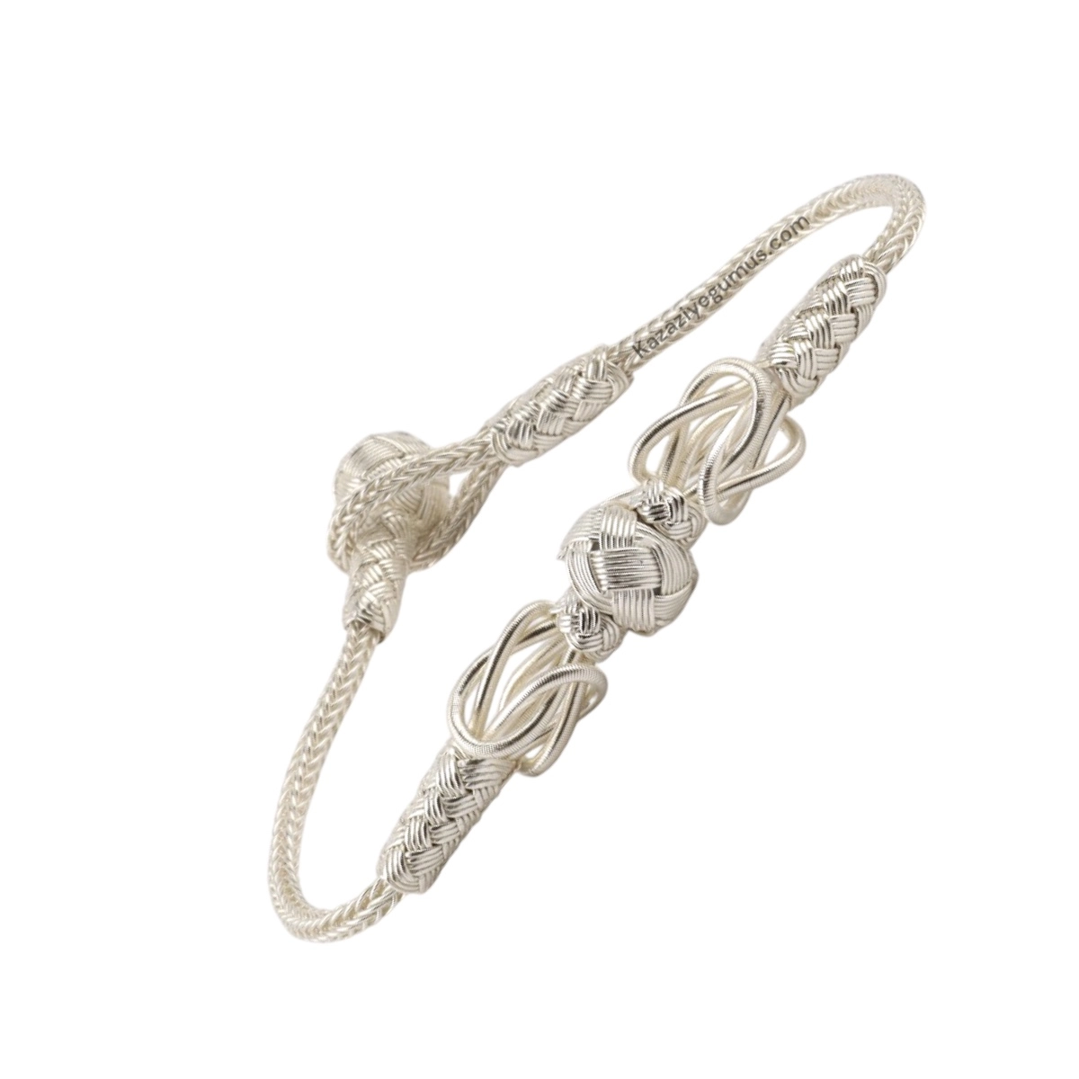1000 Carat Kazaziye White Ball Silver Bracelet