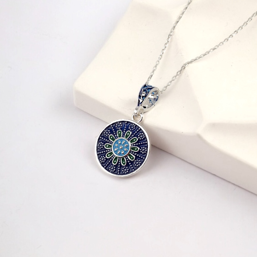 925 Sterling Silver Necklace with Gilded Enamel