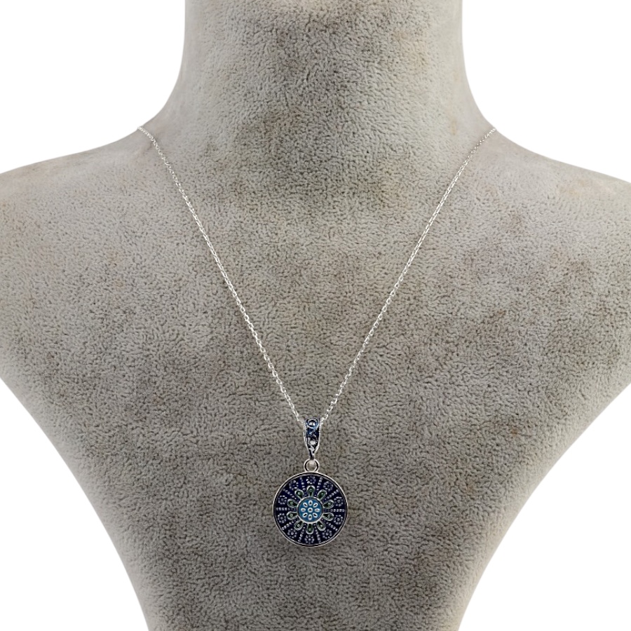 925 Sterling Silver Necklace with Gilded Enamel