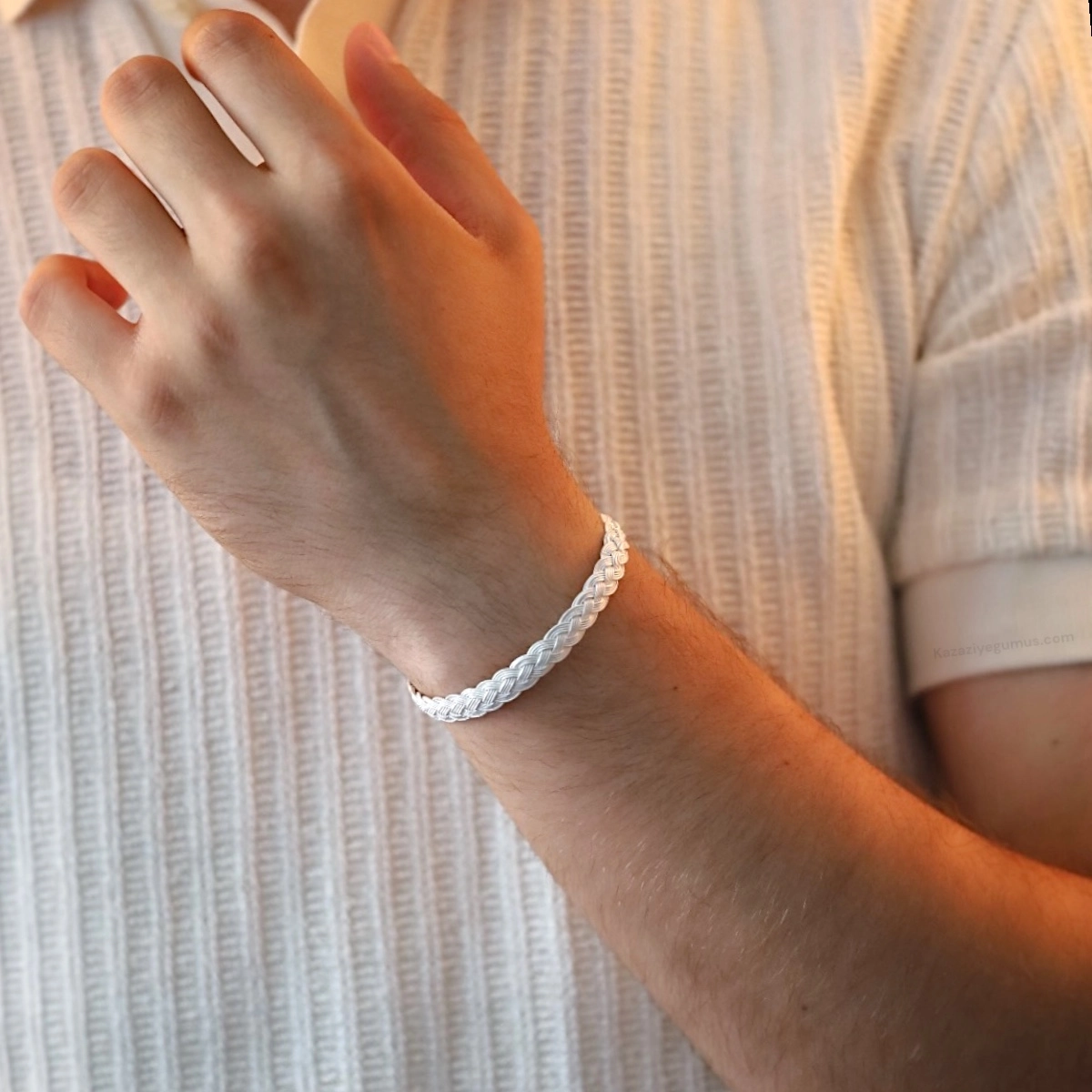 1000 Ayar Dört Sıra Örgülü Kazaziye Bileklik