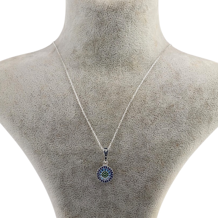 925 Sterling Silver Necklace with Gilded Enamel