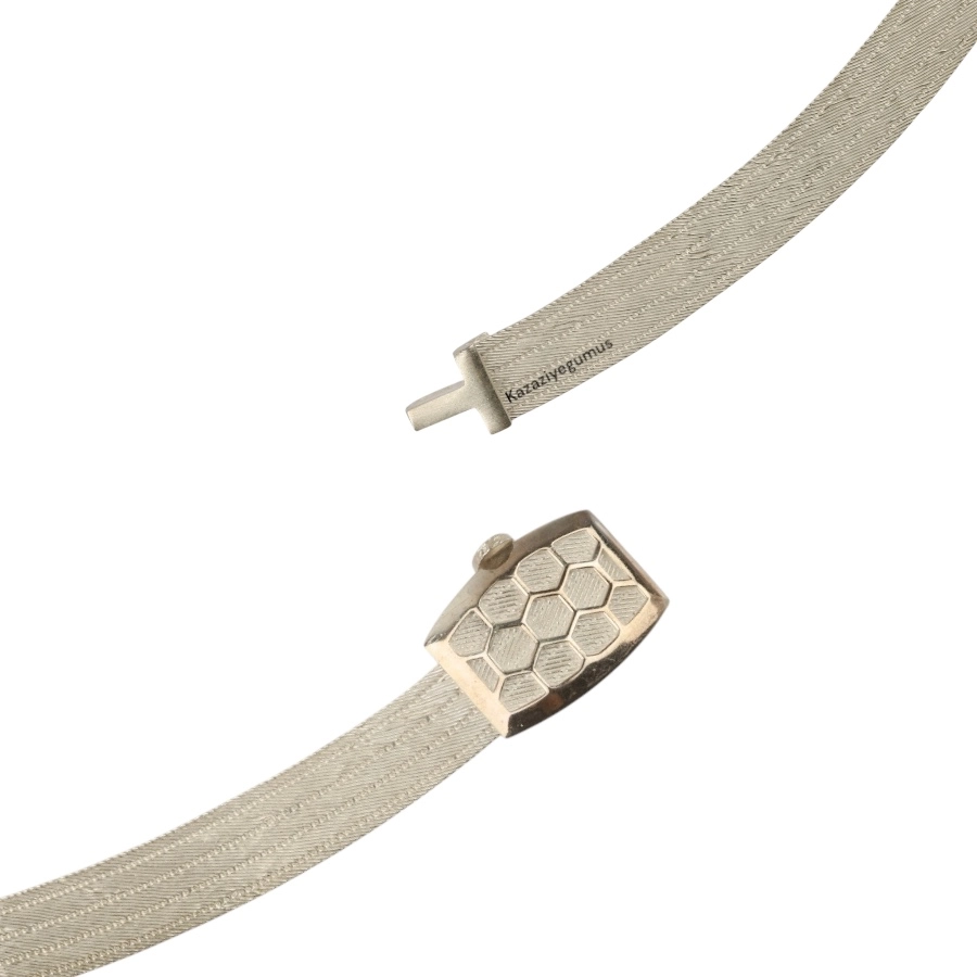 5 Row Trabzon Wicker Silver Necklace