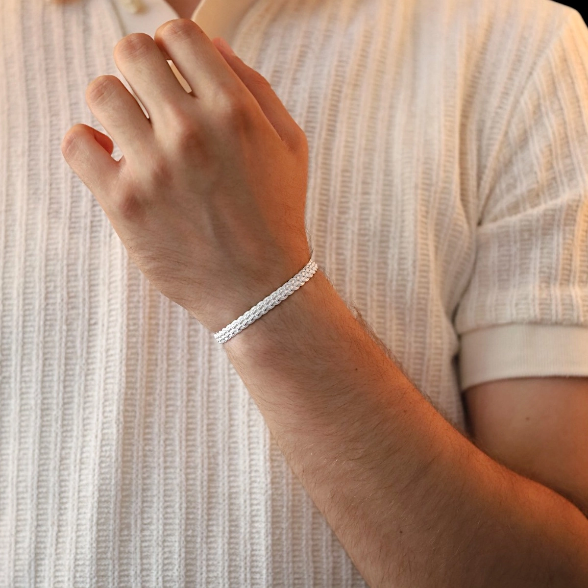 1000 Carat Kazaziye Four Knit Silver Bracelet