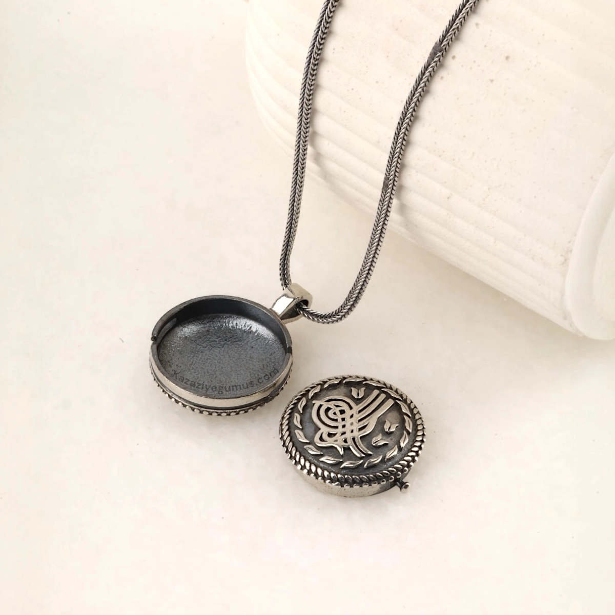 925 Sterling Silver Tughra Amulet Necklace
