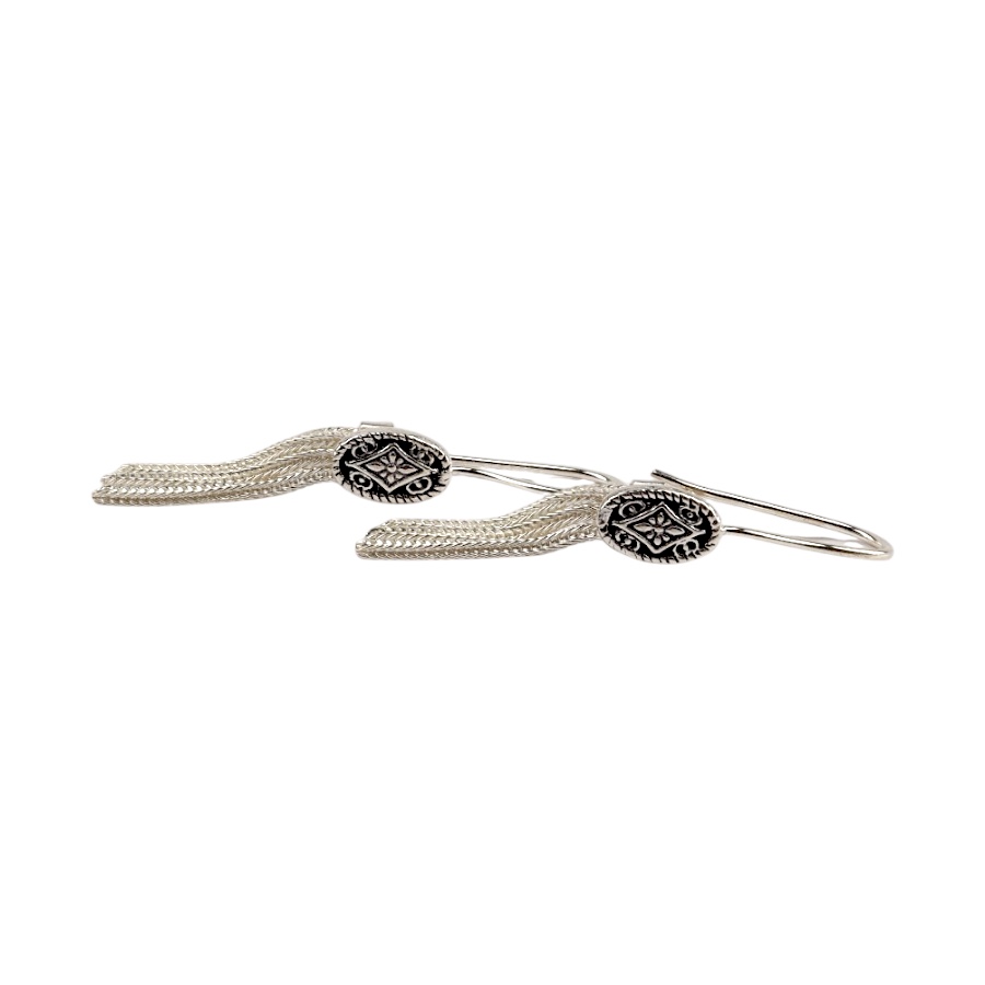 925 K Etnik Motif Mardin Mesh Earrings